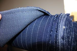 lot 860 image: Fabric Bolt - Blue with white stripes