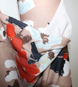lot 865 image: Fabric Bolt - Tan with flowers
