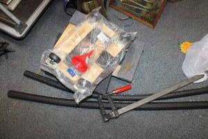 lot 943 image: Tools Furniture dollies, pipe insulators, Large clamp