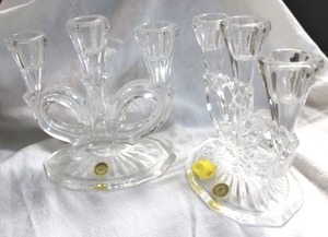 lot 962 image: Lead Crystal candelabras - 2 total