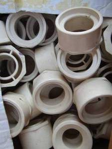 lot 43 image: PVC - box of white pvc fittings