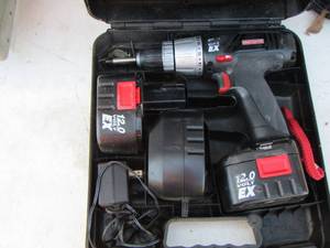 lot 21 image: CRAFTSMAN drill in case with charger and battery