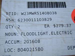 lot 327 image: FLOODLIGHTS IN BOX RETAIL 279.99