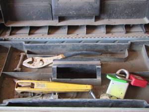 lot 271 image: tool box with various tools