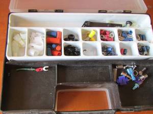 lot 283 image: tool kit with misc. tools and wire connectors