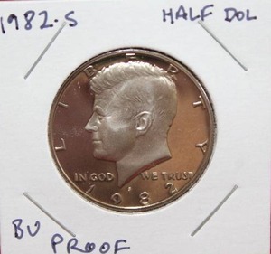 lot 319 image: 1982 S Kennedy Half Dollar Proof