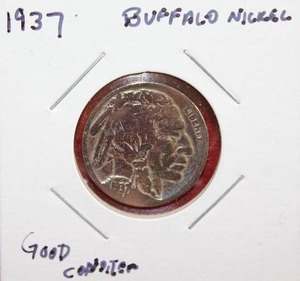 lot 367 image: 1937 Buffalo Nickel