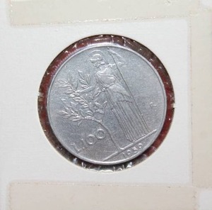 lot 431 image: 1939 Itailian 100 Lira Coin