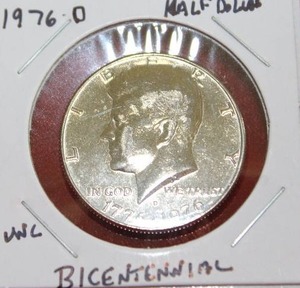 lot 434 image: 1976 D Kennedy Bicentennial Half Dollar