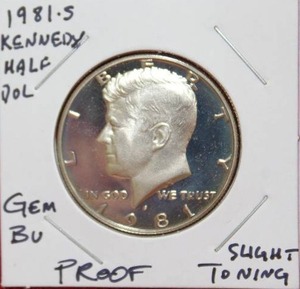 lot 373 image: 1981 S Kennedy Half Dollar Proof GEM BU