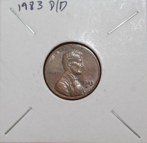 lot 389 image: ERROR 1983 D Lincoln Cent