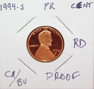 lot 397 image: 1994 S Red Lincoln Cent Proof
