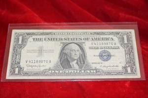 lot 63 image: 1957 B $1 Silver Certificate