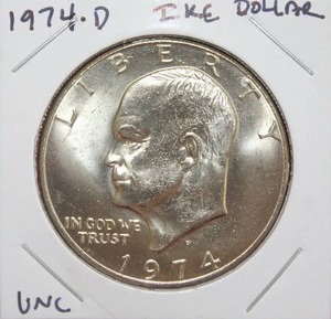 lot 64 image: 1974 D Eisenhower Ike Dollar