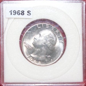 lot 126 image: 1968 S Washington Quarter