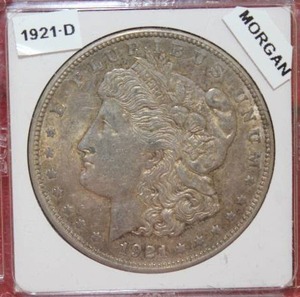 lot 203 image: Silver 1921 D Morgan Dollar - Highly Collected