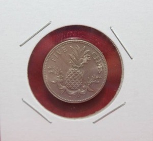lot 193 image: 1975 Commonwealth of the Bahamas 5 Cent Coin