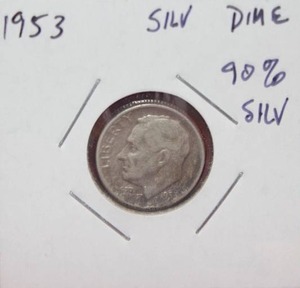 lot 113 image: Silver 1953 Roosevelt Dime