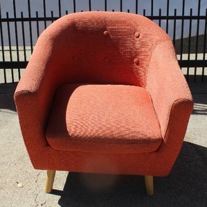 lot 455 image: Mid Century Inspired Red-Orange Reading Chair