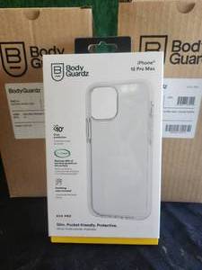 lot 20 image: BodyGuardz Ace Pro, Iphone-12 Pro Max, Clear-white protective cases - 2 boxes of 6