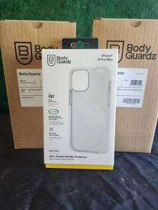 lot 24 image: BodyGuardz Ace Pro, Iphone-12 Pro Max, Clear-white protective cases - 2 boxes of 6