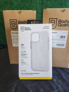 lot 135 image: BodyGuardz Ace Pro, Iphone-12 Pro Max, Clear-white protective cases - 2 boxes of 6