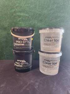 lot 103 image: Ampro Clear ice ultra hold & pro styl super hold styling gel - 5lb containers