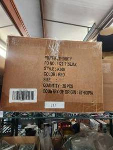 lot 111 image: Case of 36 red Port Authority shirts - 2xl