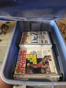 lot 126 image: Bin full of vintage sports magazines - Sports Illustrated and Inside Sports