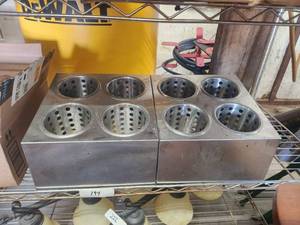 lot 194 image: Selection of 2 stainless steel utensil holders