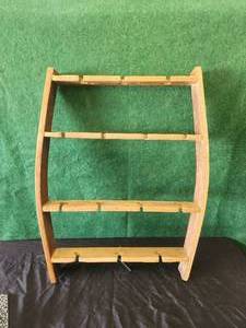 lot 199 image: Wine bottle display rack made from repurposed wine barrels