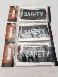 lot 40 image: Blackhawk Safety Patch WhiteBlack - QUANTITY 3 - BID IS TIMES THE QUANTITY