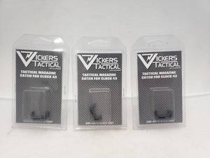 lot 92 image: Vickers Tactical Extended for Glock� 43 Mag Release   Grey - QUANTITY 3 - BID IS TIMES THE QUANTITY