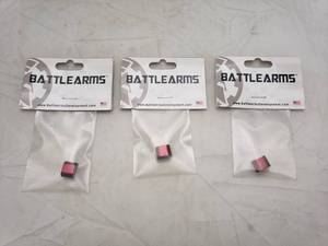 lot 113 image: Battle Arms Enhanced Billet Magazine Release Button Red - QUANTITY 3 - BID IS TIMES THE QUANTITY