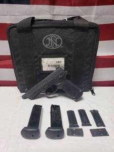 lot 156 image: FN FNP-45 .45ACP Tactical Pistol w Threaded Barrel, 3 Magazines, Extra Sight Mounts & Soft Case