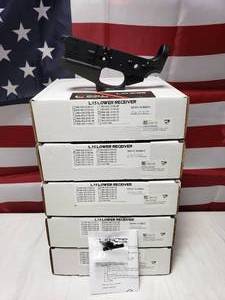 lot 556 image: Lancer L15 Stripped Forged Lower w Standard Mag Well Extension - QUANTITY 5 - BID IS TIMES THE QUANTITY
