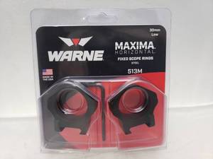lot 390 image: Warne 30mm PA Low Matte Rings