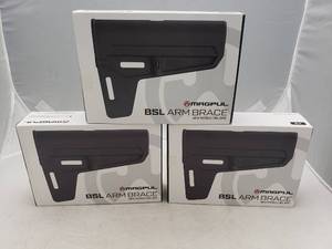 lot 695 image: Magpul BSL Arm Brace Milspec   Black - QUANTITY 3 - BID IS TIMES THE QUANTITY