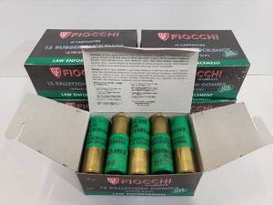lot 155 image: Fiocchi 12ga Rubber Baton LESS THAN LETHAL Ammo - 10 Rounds Per Box - QUANTITY 5 - BID IS TIMES THE QUANTITY