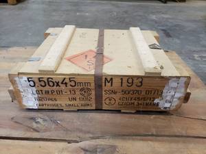 lot 761 image: Sealed 1620 Round Crate 5.56x45 M193 Ammo