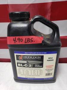 lot 806 image: Hodgdon BL-C(2) Rifle Powder.  About Half Empty.  See Ppics for weight.