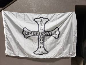 lot 891 image: DSG White All Risk SomeSome Risk All Flag.  Measures 8 x 5