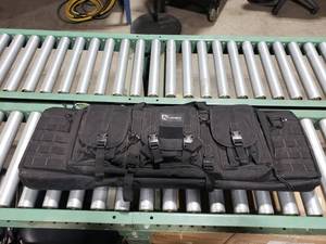 lot 908 image: Black Drago AR15 Double Gun Case w Front Compartments & MOLLE Front Panels