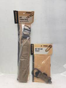 lot 1243 image: MAGPUL MS1 Padded Sling - Coyote w MS1 MS3 QD Apadter - Coyote