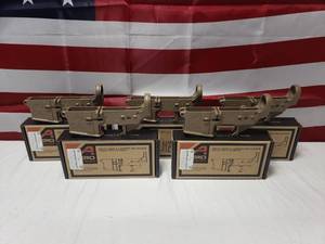 lot 760 image: AERO Precision APAR501302C AR15 Gen 2 Flat Dark Earth Lower Receiver - QUANTITY 5 - BID IS TIMES THE QUANTITY