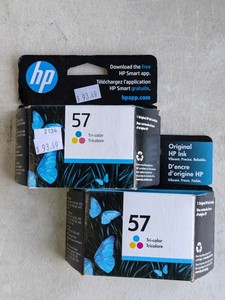 lot 189 image: Lot of 2 - HP 57 Tri-Color Ink Cartridges - NEW