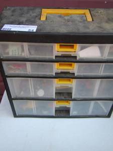 lot 54 image: tool caddy with misc. tools