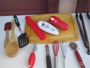 lot 56 image: kitchen utensils, cutting board