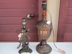 lot 57 image: Table lamps with no shades  QTY 2
