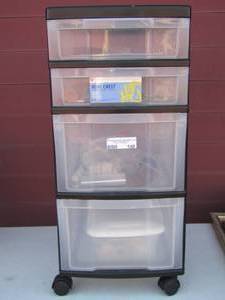 lot 140 image: black rollie cart organizer 4 drawers